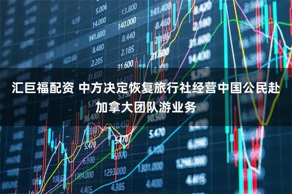 汇巨福配资 中方决定恢复旅行社经营中国公民赴加拿大团队游业务